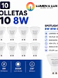 KIT 10 Ampolletas LED GU10 8W 3000K 720Lm WELLMAX - Miniatura 1