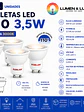KIT 4 Ampolletas LED GU10 3,5W Luz Cálida 3000K 360Lm ROBLAN - Miniatura 1