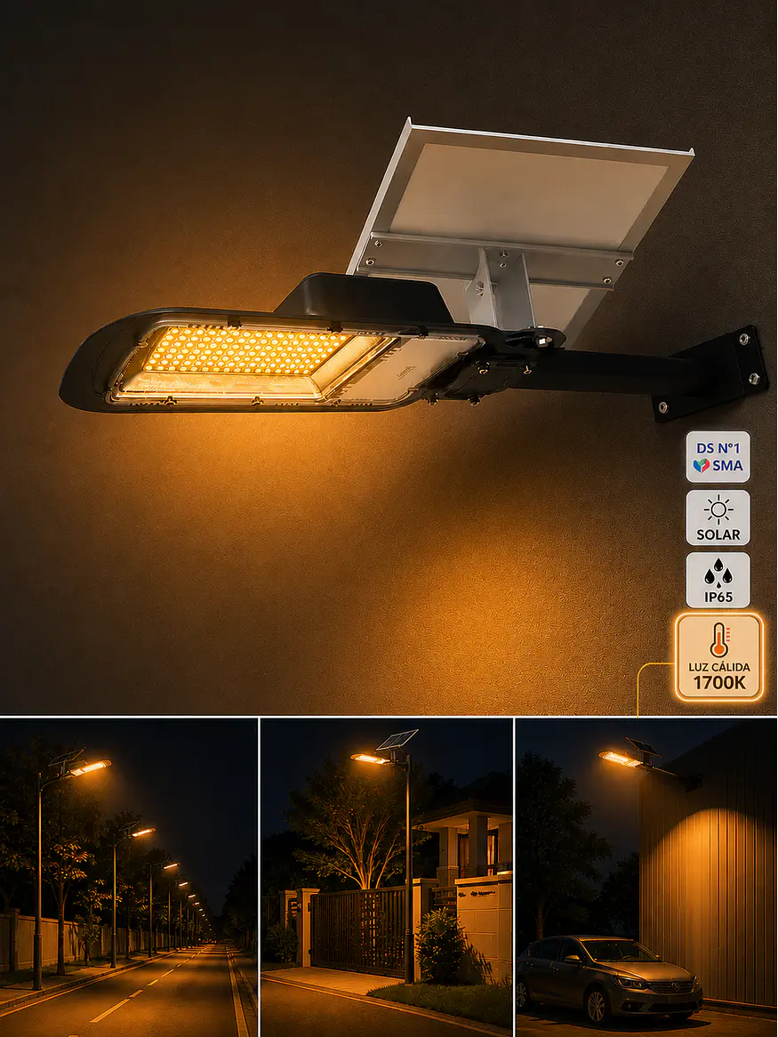 Luminaria Solar LED Austral 600W DS1 1700K IP65 IK10 Panel Externo 1