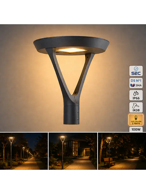 Luminaria Pagoda LED 100W 2700K DS1 IP66 1