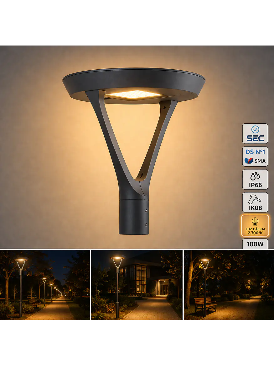Luminaria Pagoda LED 100W 2700K DS1 IP66 1