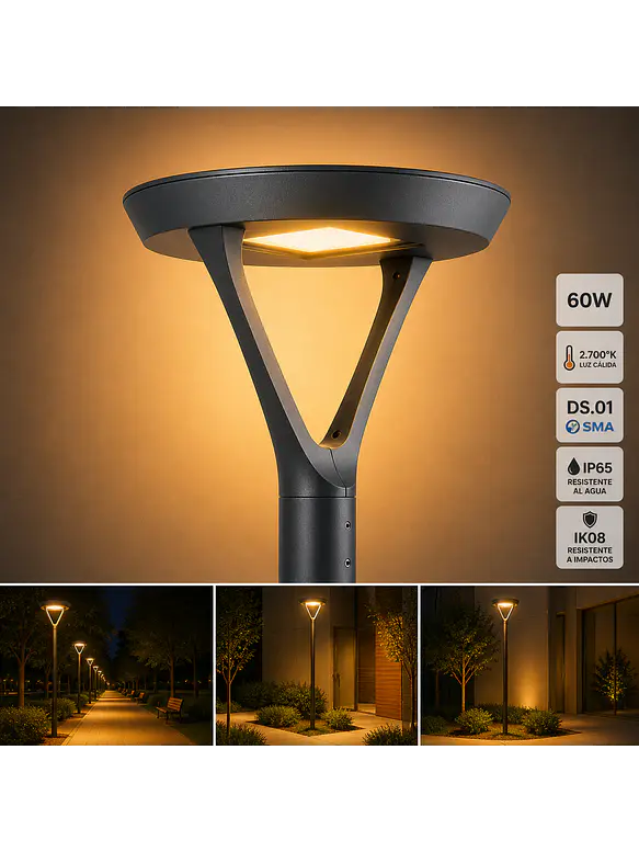 Luminaria Pagoda LED 60W 2700K DS1 IP66 1