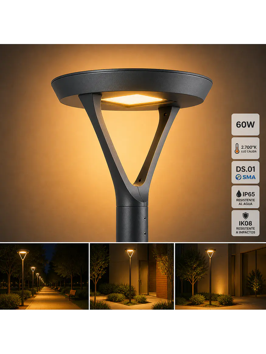 Luminaria Pagoda LED 60W 2700K DS1 IP66 1