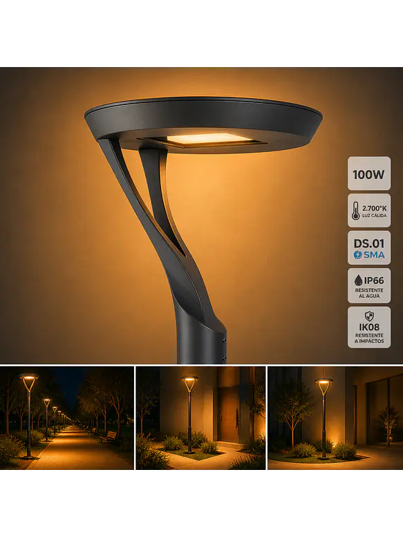 Luminaria Pagoda LED 100W 2700K DS1 IP66 1