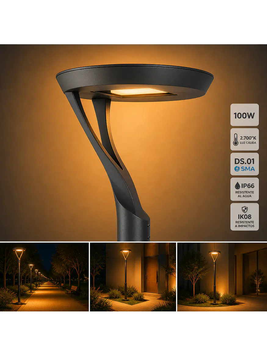 Luminaria Pagoda LED 100W 2700K DS1 IP66 1
