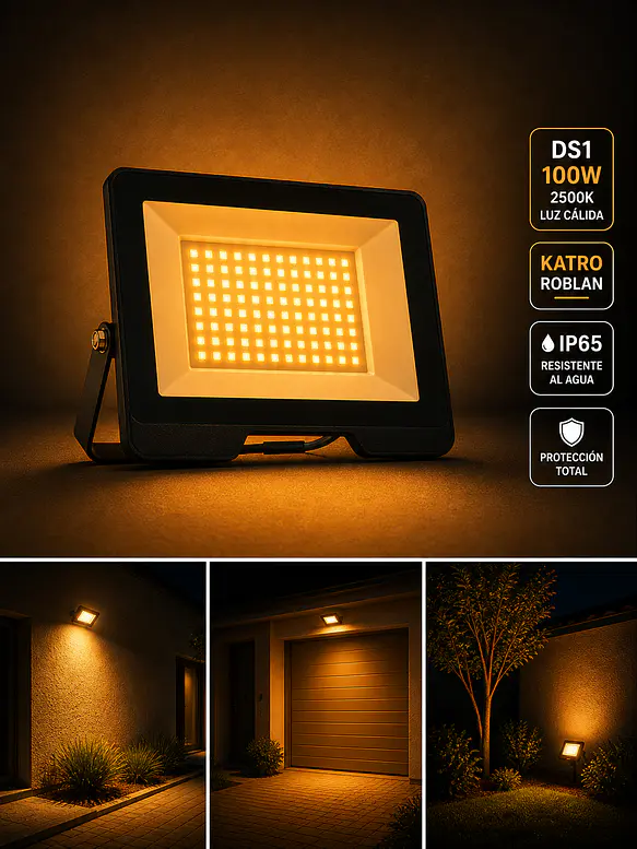 Proyector LED 100W 2500K DS1 ROBLAN KATRO IP65 IK08 1