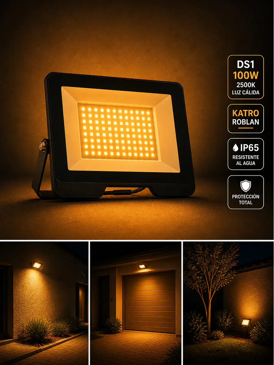 Proyector LED 100W 2500K DS1 ROBLAN KATRO IP65 IK08 1