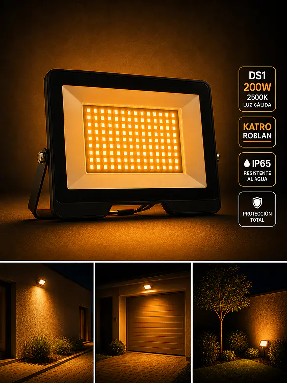 Proyector LED 200W 2500K DS1 ROBLAN KATRO IP65 IK08 1