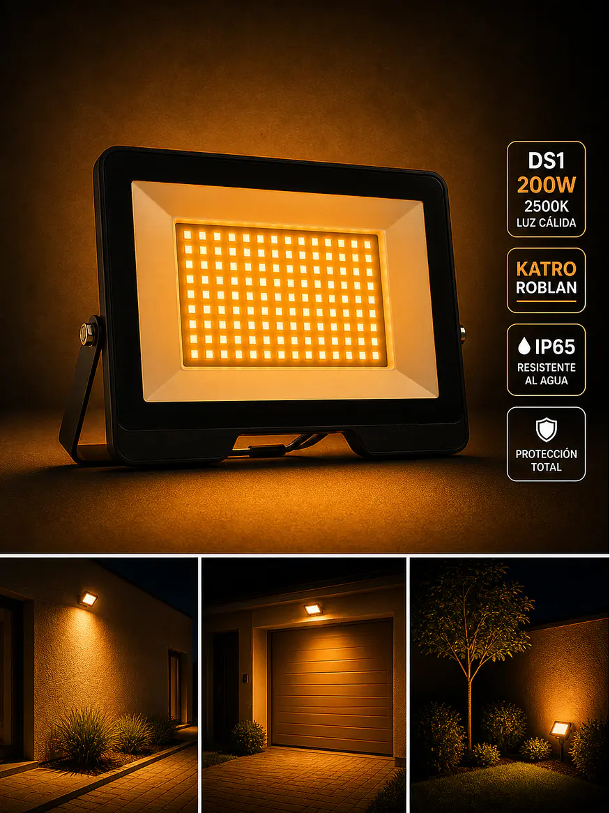 Proyector LED 200W 2500K DS1 ROBLAN KATRO IP65 IK08 1