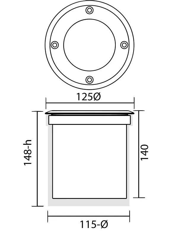 Foco Embutido Piso LED 7W Luz Neutra IP67 Acero Inoxidable ROBLAN 5