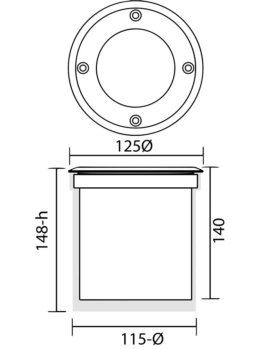 Foco Embutido Piso LED 7W Luz Neutra IP67 Acero Inoxidable ROBLAN 5