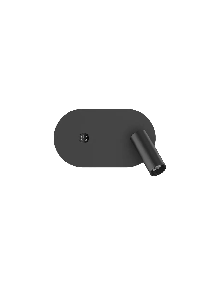 Aplique Luz de Lectura Orientable USB A+C 3W Luz Cálida Negro ROBLAN MAGZ 2