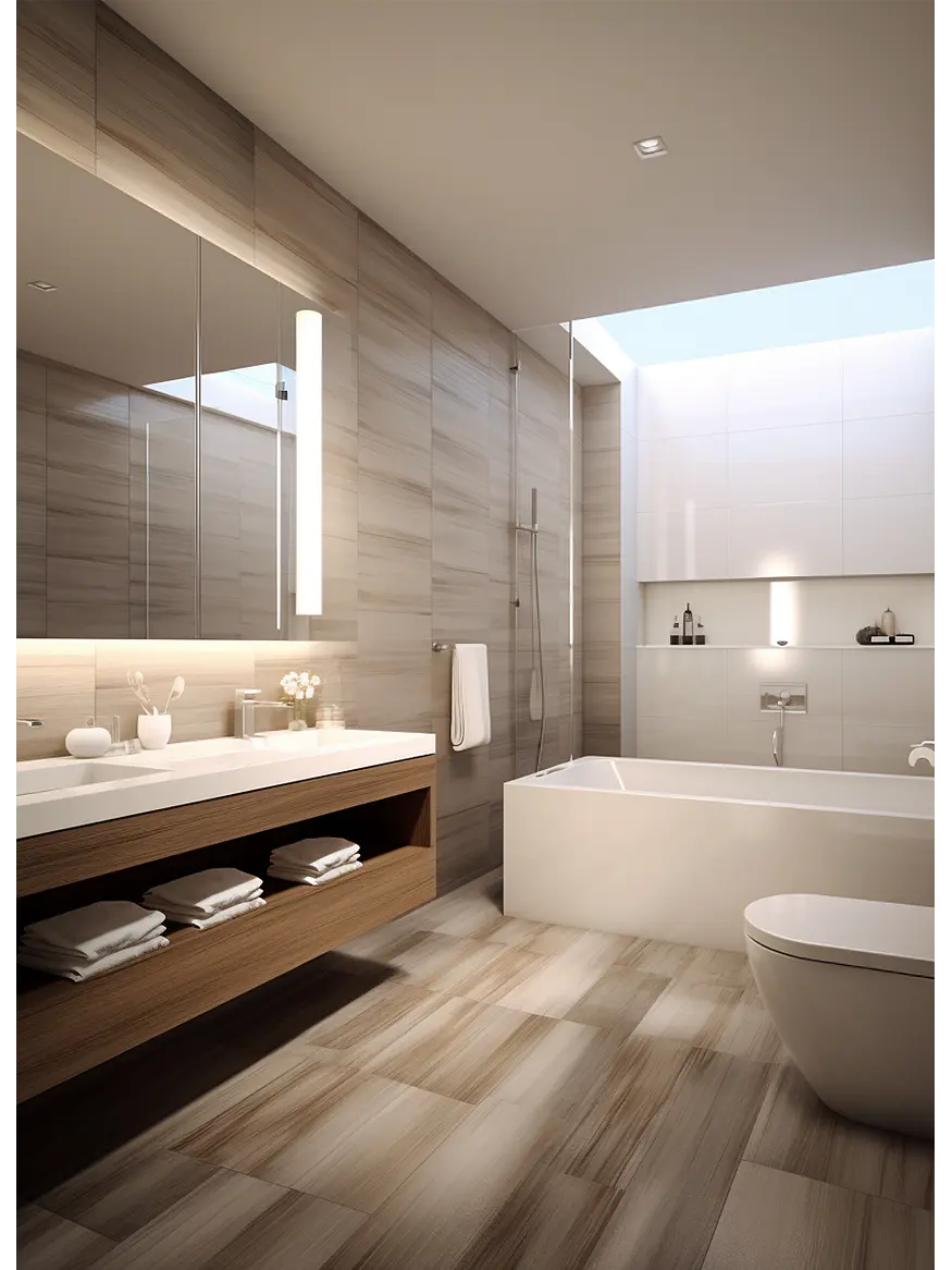 Aplique Baño LED Tubular CCT 14W Luz Cálida / Luz Neutra IP44 Cromo ROBLAN MINT 6