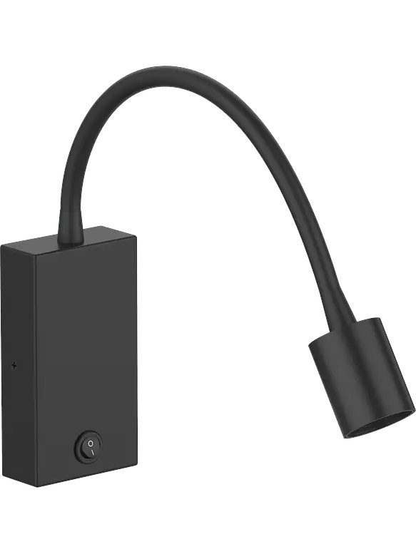 Aplique Luz de Lectura Orientable 3W Luz Cálida Negro ROBLAN SKRYPT 1
