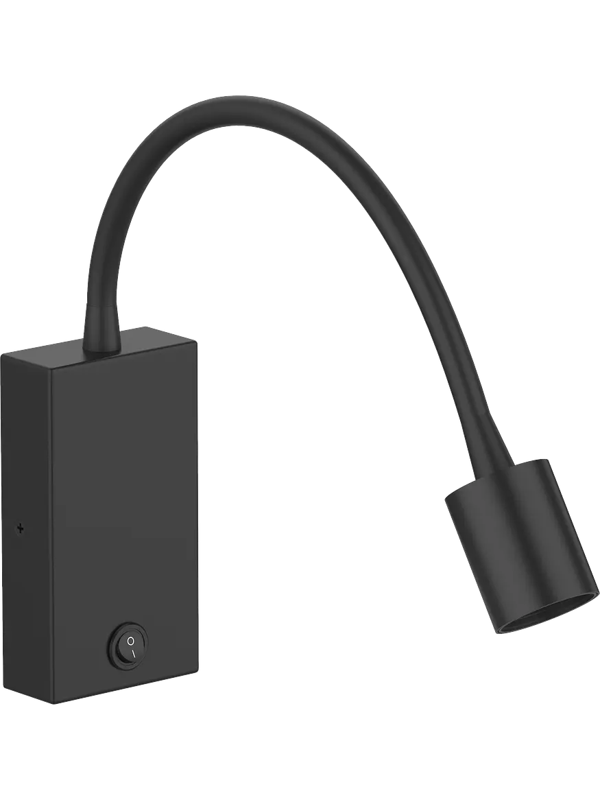 Aplique Luz de Lectura Orientable 3W Luz Cálida Negro ROBLAN SKRYPT 1
