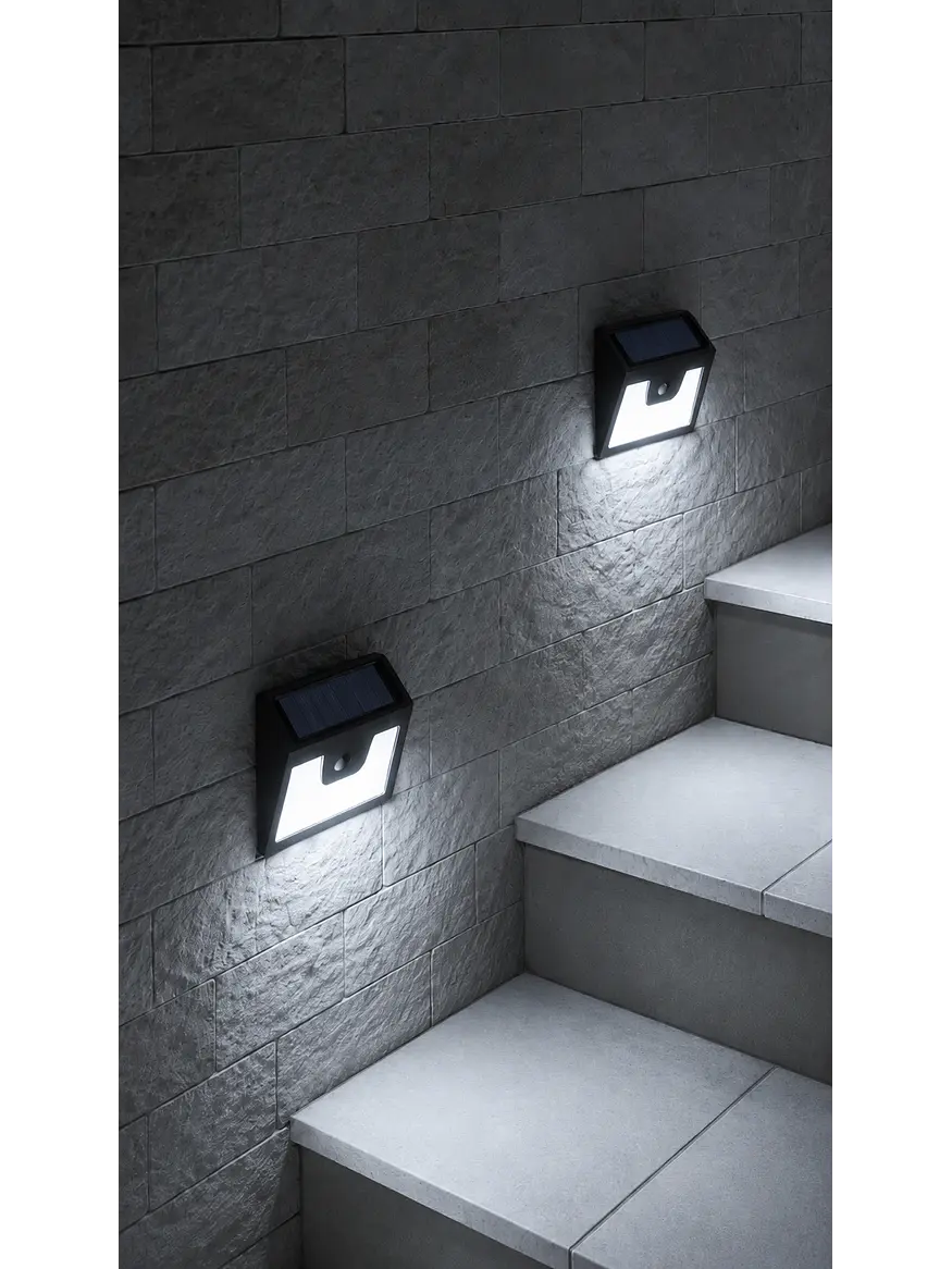 Aplique Solar LED Luz Fría IP65 Sensor Movimiento 5