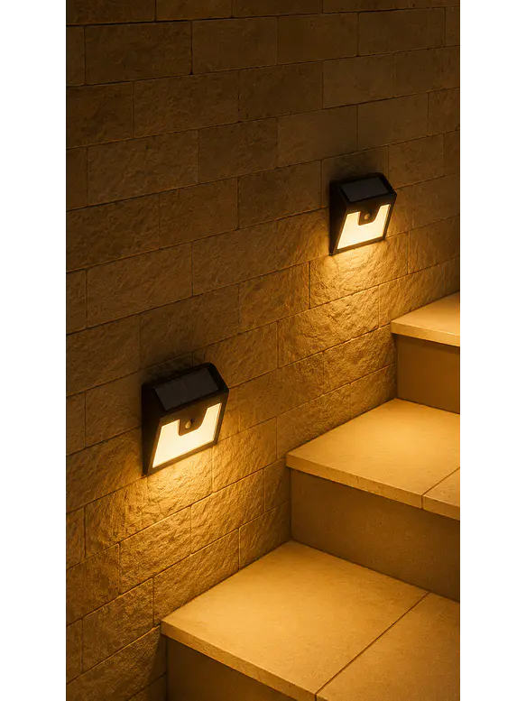 Aplique Solar LED Luz Cálida IP65 Sensor Movimiento 3