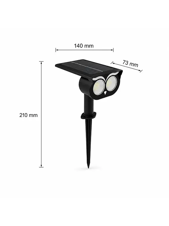 Estaca Solar LED Búho Luz Cálida IP65 Decorativa Jardín 3