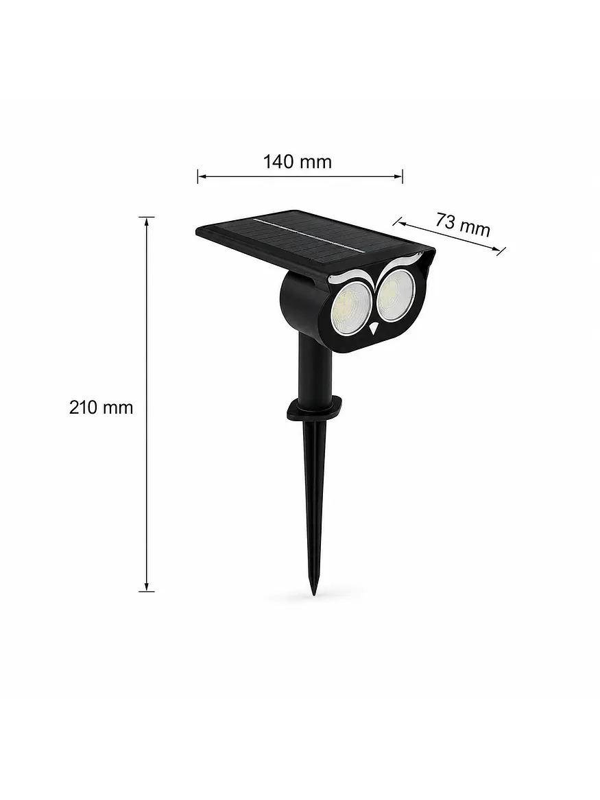 Estaca Solar LED Búho Luz Cálida IP65 Decorativa Jardín 3