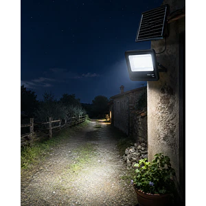 Proyector Solar LED 300W Luz Fría IP65 Control Remoto
