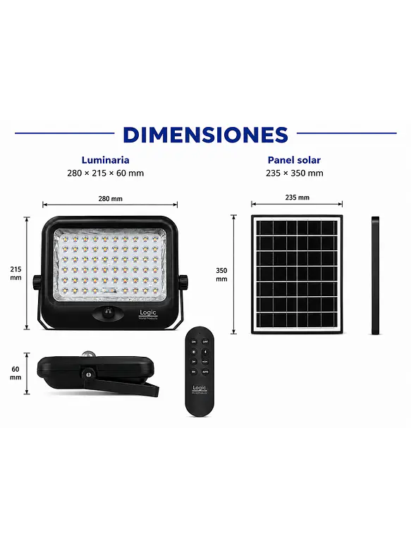 Proyector Solar LED SenseLight Plus 250W Luz Cálida / Luz Neutra / Luz Fría IP65 3