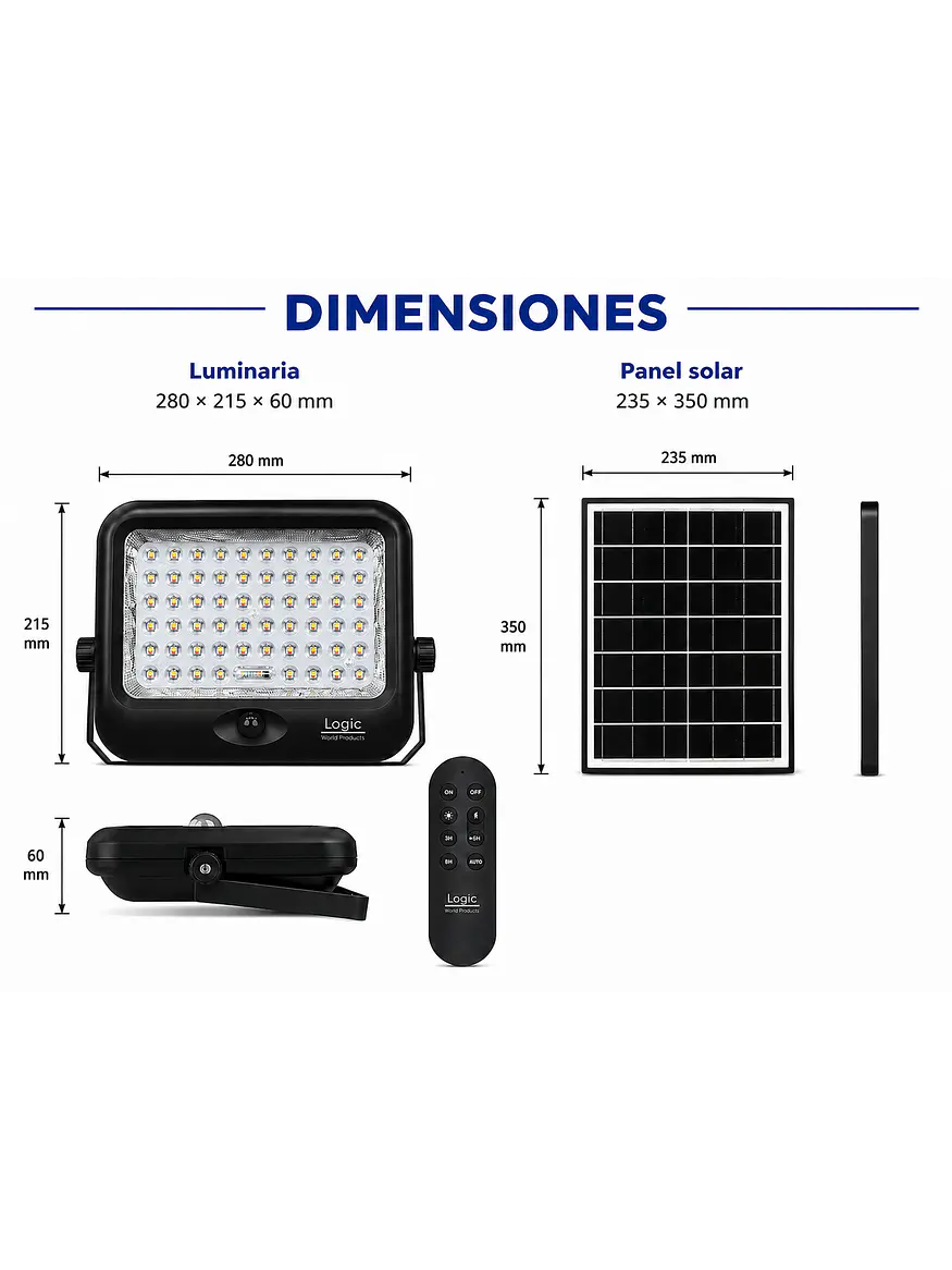 Proyector Solar LED SenseLight Plus 250W Luz Cálida / Luz Neutra / Luz Fría IP65 3