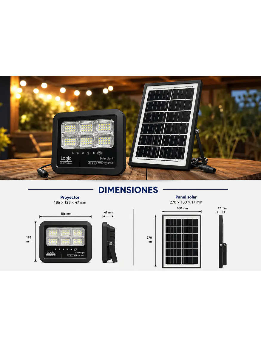 Proyector Solar LED EcoLuz 30W Luz Fría IP66 3