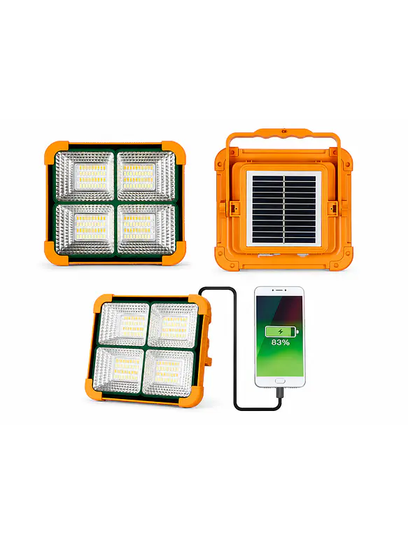 Luminaria Solar Portátil S19 100W Luz Fría / Luz Cálida Emergencia IP65 1