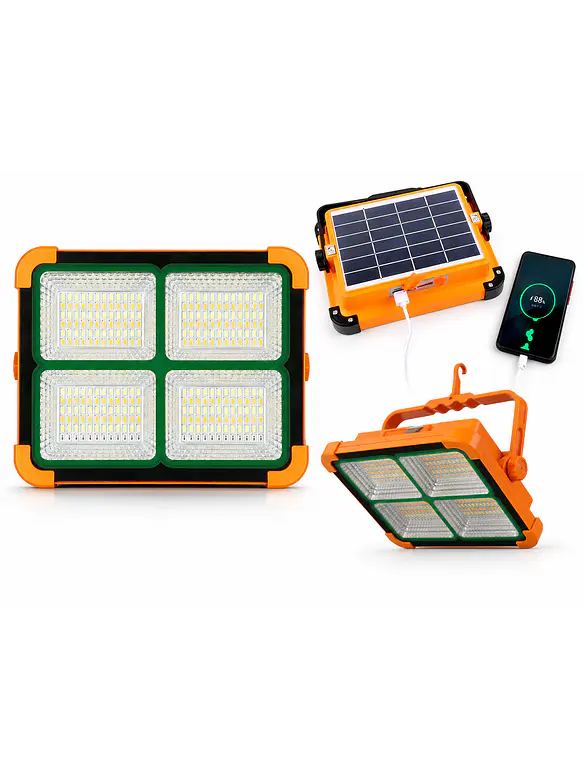 Luminaria Solar Portátil S19 200W Luz Fría / Luz Cálida Emergencia IP65 1