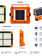 Luminaria Solar Portátil S19 200W Luz Fría / Luz Cálida Emergencia IP65 - Miniatura 3
