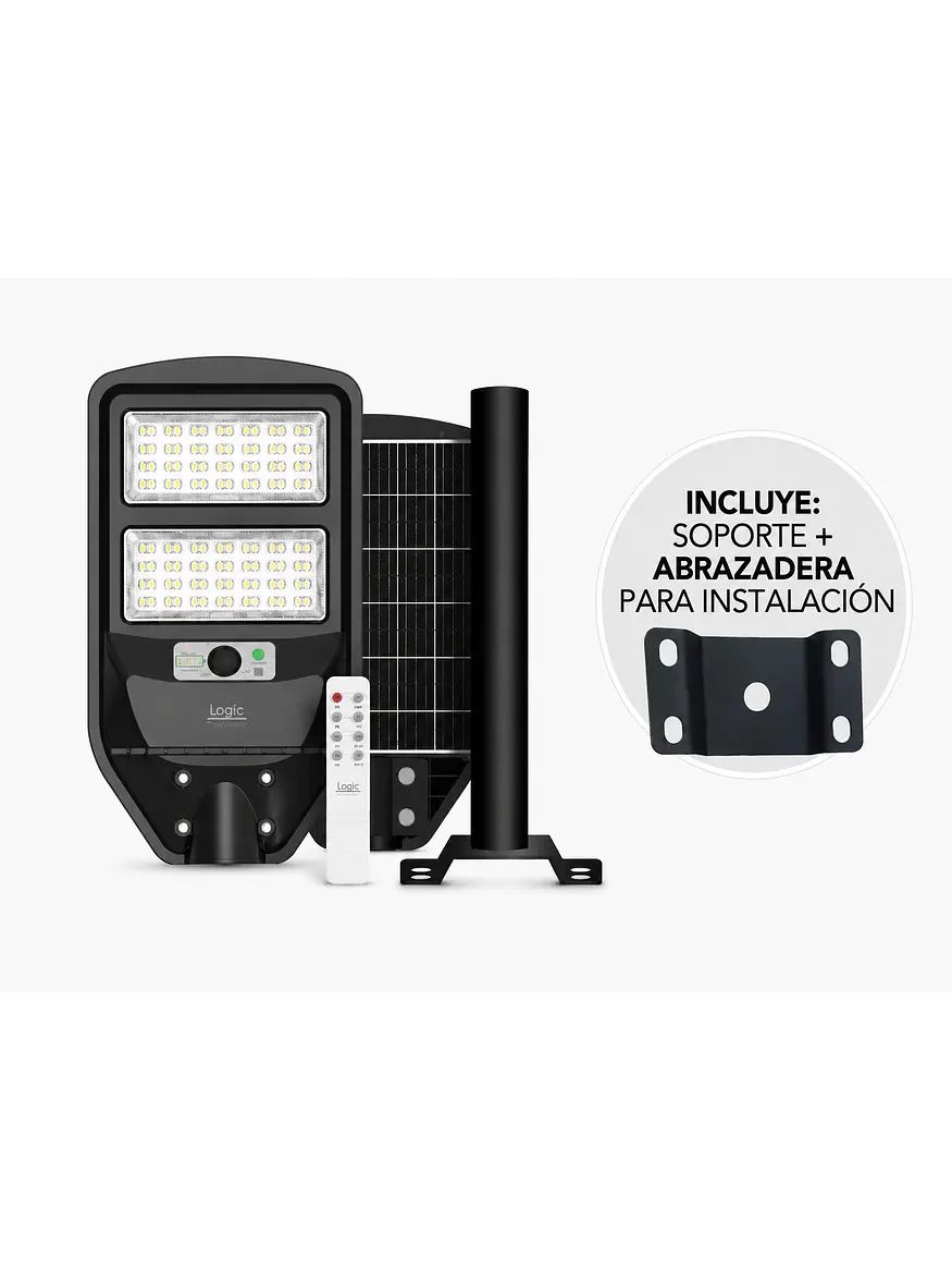 Luminaria Solar Peatonal S02 NEW 100W Luz Fría Sensor Movimiento IP65 1