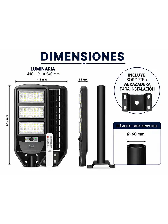 Luminaria Solar Peatonal S02 NEW 150W Luz Fría Sensor Movimiento IP65 3