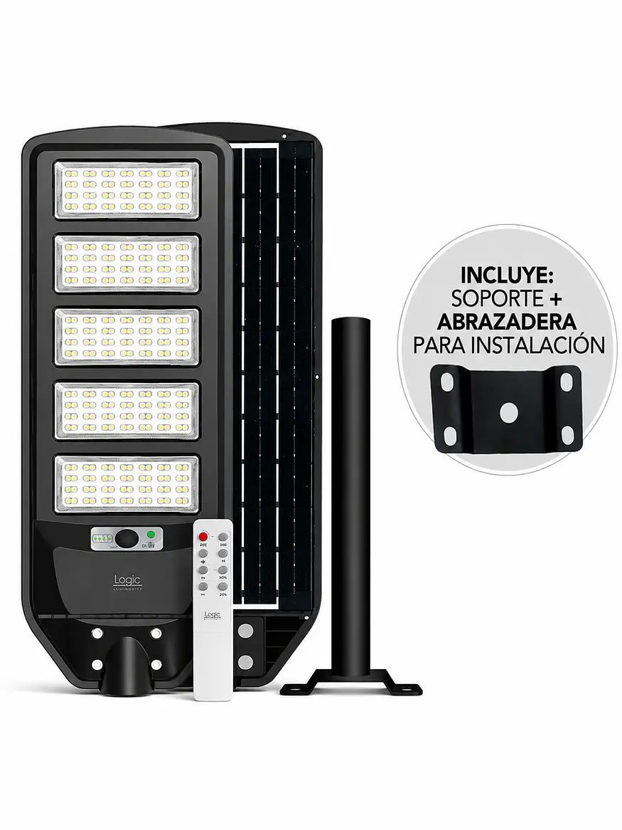 Luminaria Solar Peatonal S02 NEW 250W Luz Fría Sensor Movimiento IP65 1