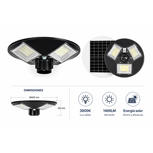 Luminaria Solar Tipo Pagoda 150W Luz Cálida IP65 (LIQUIDACIÓN)