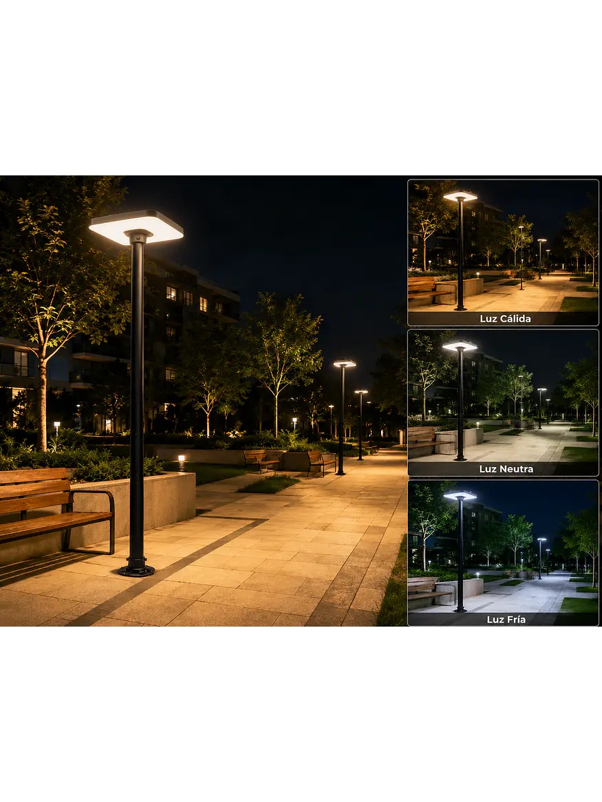 Kit Pagoda Solar Cuadrada 250W + Poste 3 Metros IP65 2