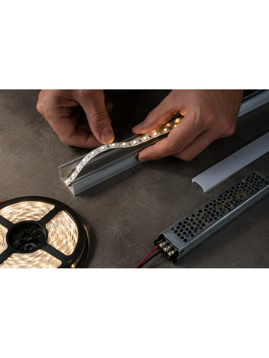 Kit Cinta LED 12V Luz Fría 5 Metros IP20 + Fuente 100W 3
