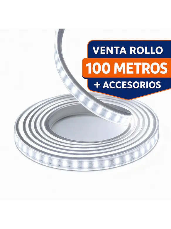 Cinta LED 220V Luz Fría IP65 Rollo 100M 3