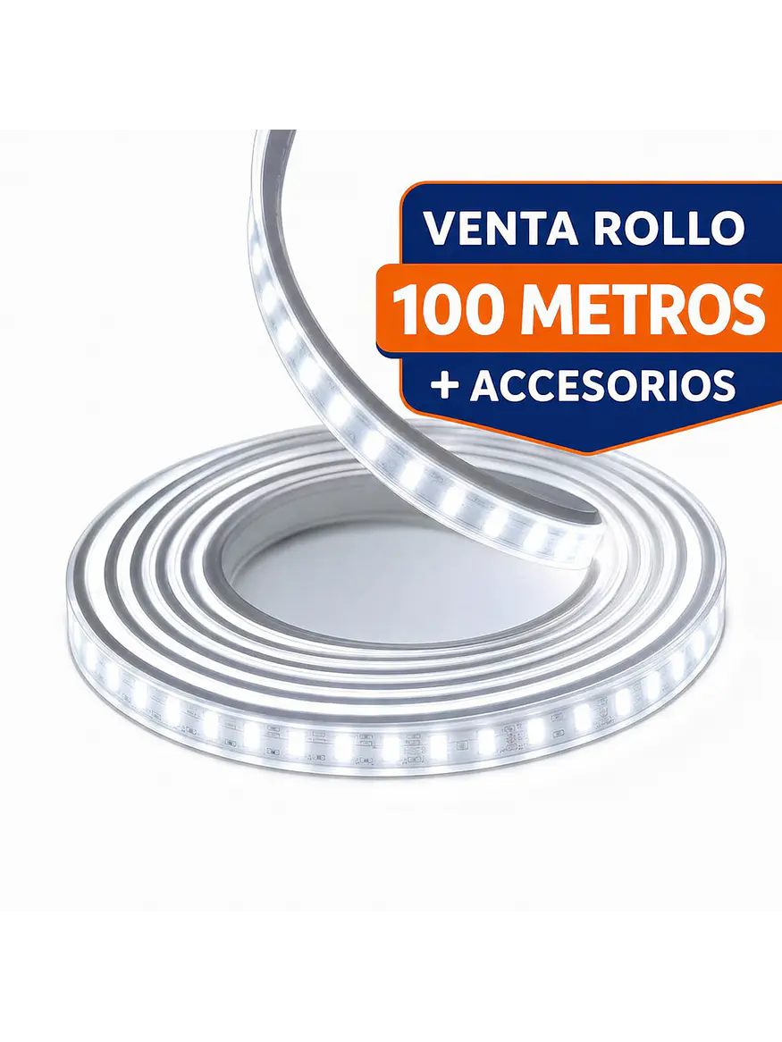 Cinta LED 220V Luz Fría IP65 Rollo 100M 3