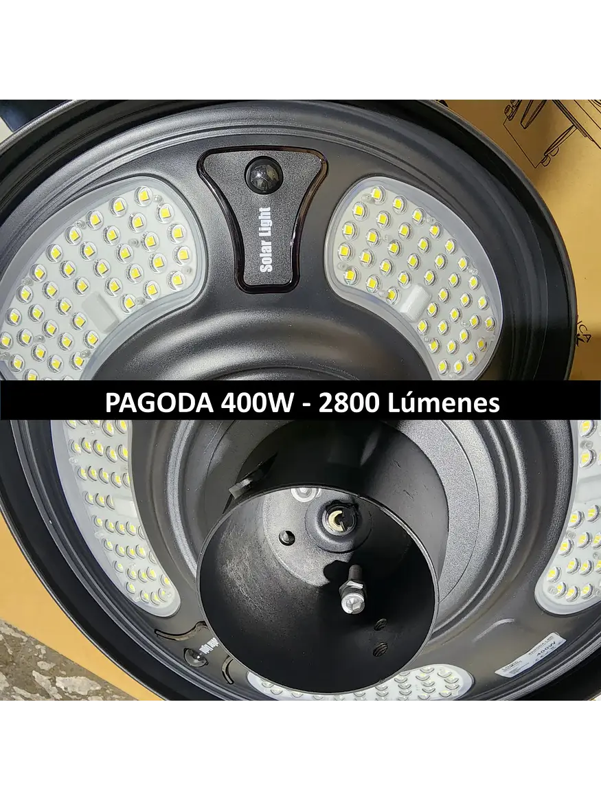 Luminaria SOLAR LED Pagoda UFO 400W 5000K IP65 c/control remoto (LIQUIDACIÓN) 9