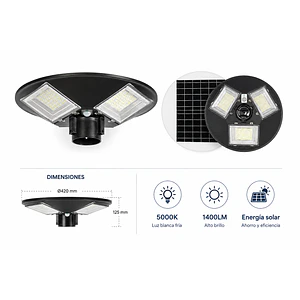 Luminaria Solar Tipo Pagoda 150W Luz Fría IP65 (LIQUIDACIÓN)