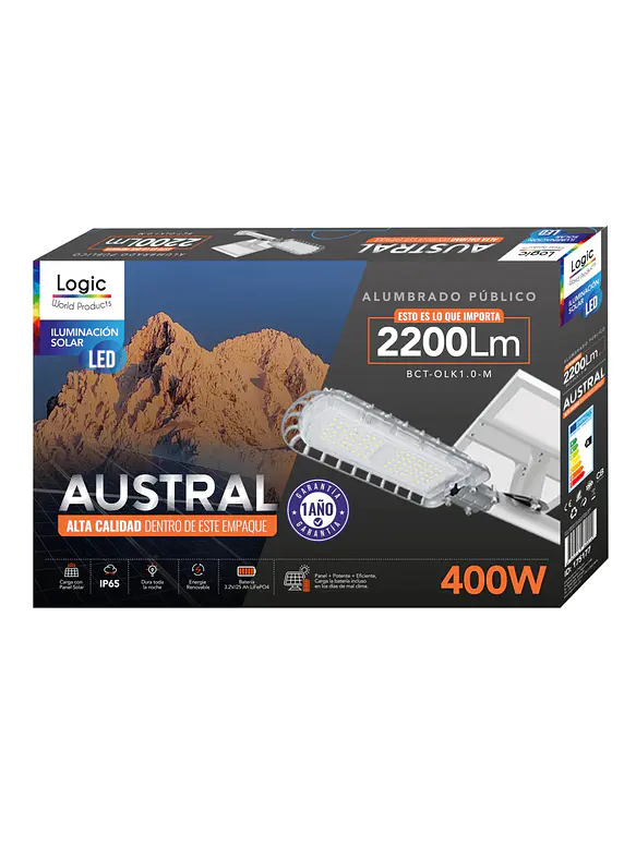 Luminaria Solar Austral 400W Luz Fría 6500K IP65 IK10 (LIQUIDACIÓN) 6