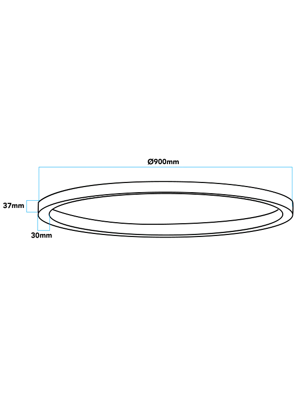 Luminaria Colgante Tipo Aro LED Roblan 42W 90cm Negro Selección de Luz 3