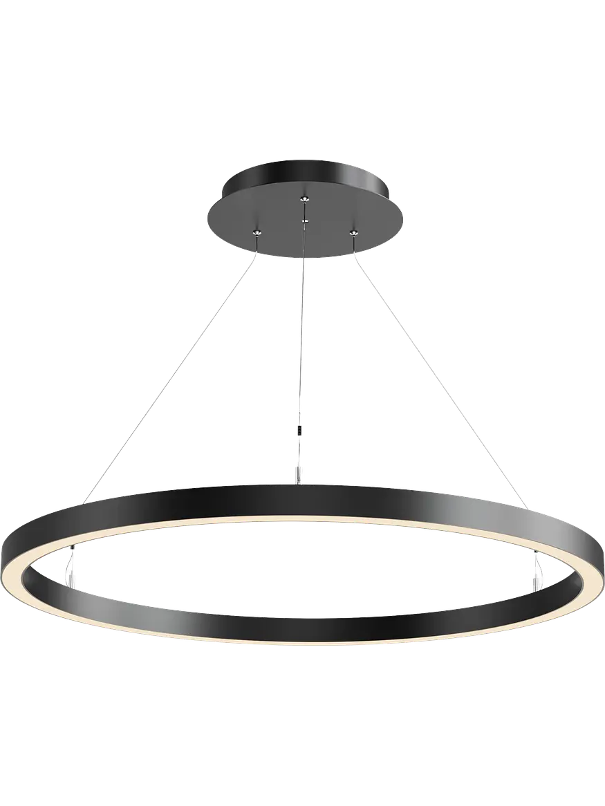 Luminaria Colgante Tipo Aro LED Roblan VSET 60cm Negro Selección de Luz 2