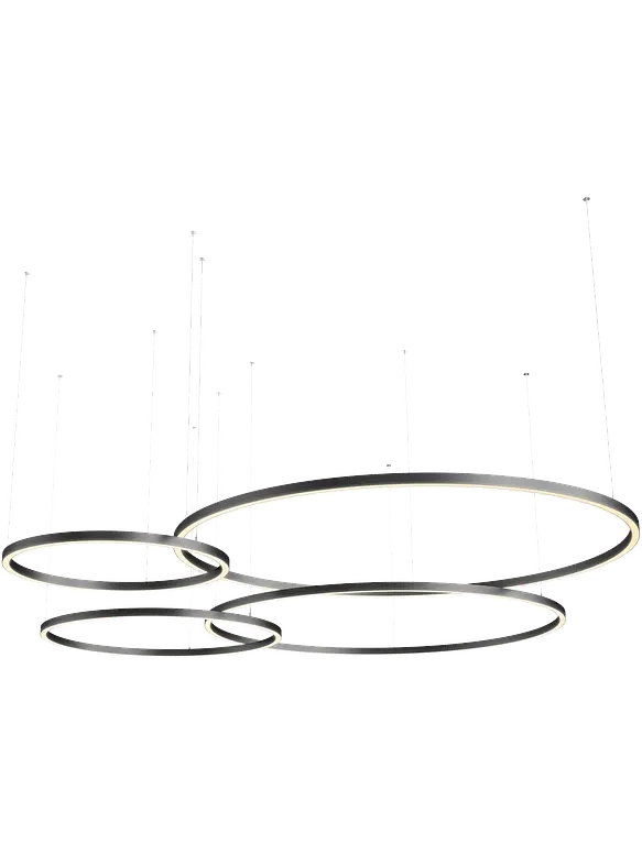 Luminaria Colgante Tipo Aro LED Roblan VSET 180cm Negro Selección de Luz 4