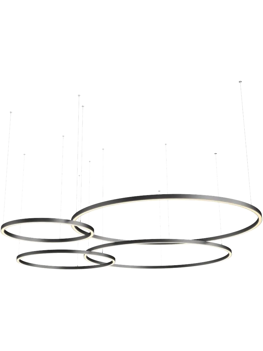 Luminaria Colgante Tipo Aro LED Roblan VSET 180cm Negro Selección de Luz 4