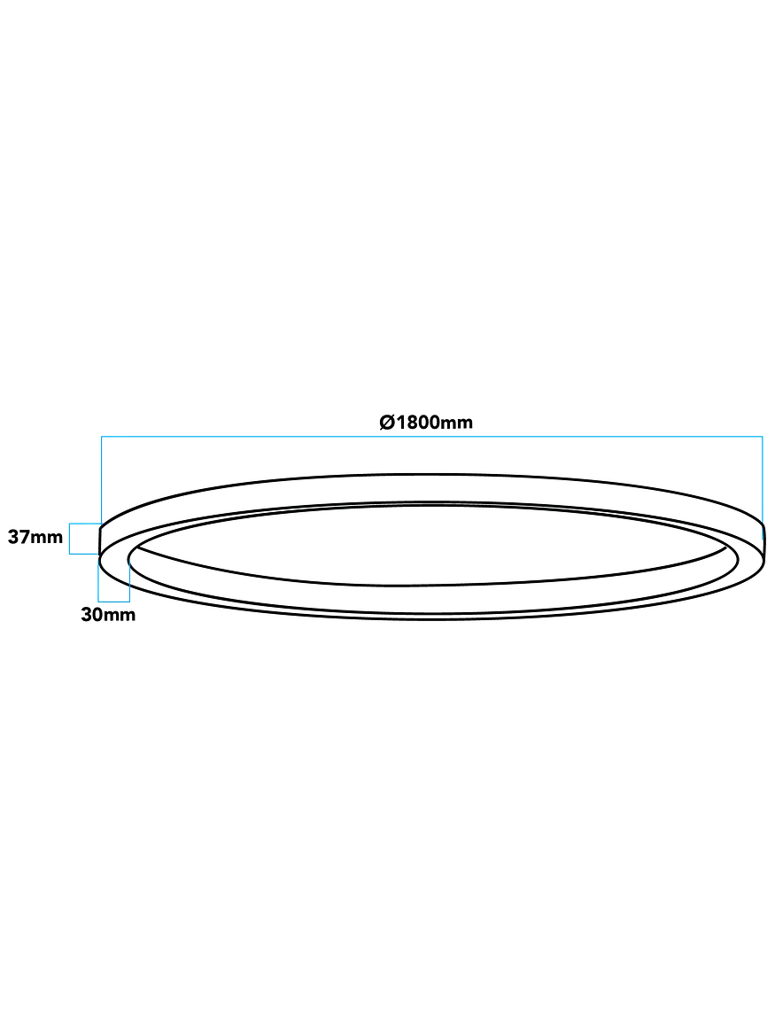 Luminaria Colgante Tipo Aro LED Roblan VSET 180cm Negro Selección de Luz 3