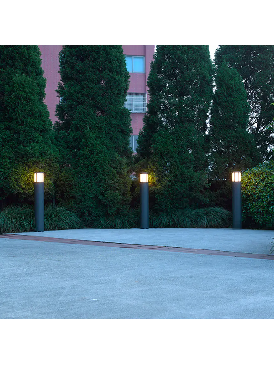 Bollard LED Roblan Z KAUS 11,5W Luz Cálida Gris Oscuro IP54 65cm 4
