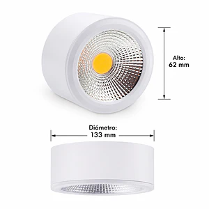 Aplique LED COB Sobrepuesto 15W Luz Cálida Blanco (LIQUIDACIÓN)
