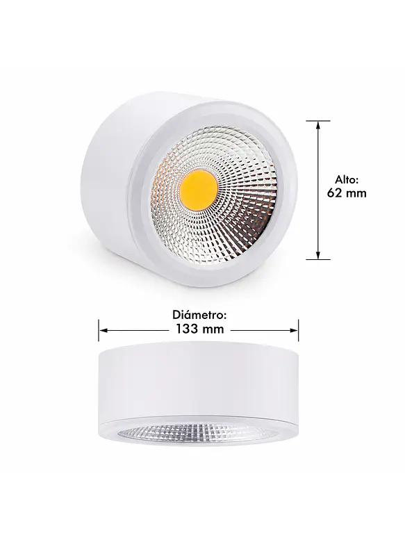Aplique LED COB Sobrepuesto 15W Luz Cálida Blanco (LIQUIDACIÓN) 2