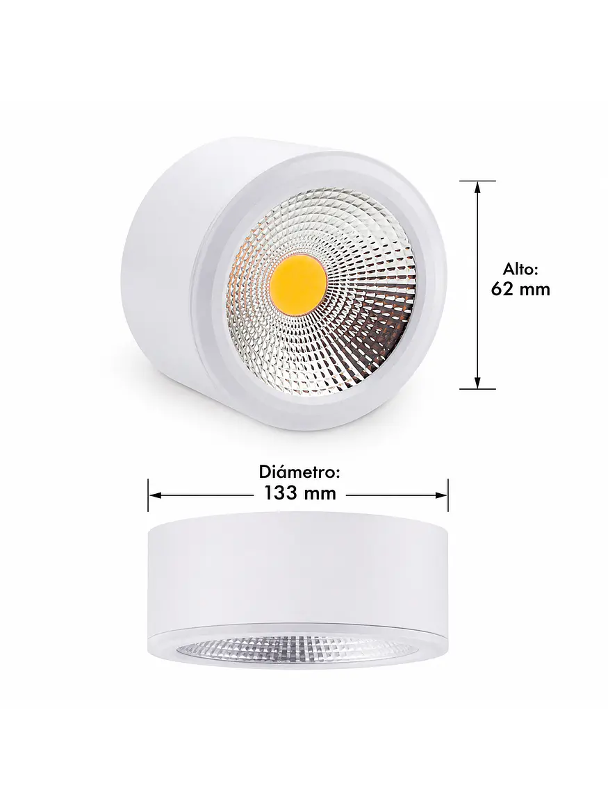 Aplique LED COB Sobrepuesto 15W Luz Cálida Blanco (LIQUIDACIÓN) 2